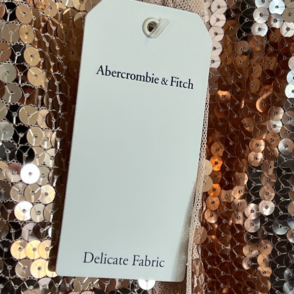 A&F Paloma Gold Sequin Long Sleeve Dress Cocktail Party Holiday New Years - Picture 6 of 8